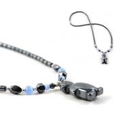 Synthetic Stone Hematite Penguin Pendant Charm Choker Collar Necklace